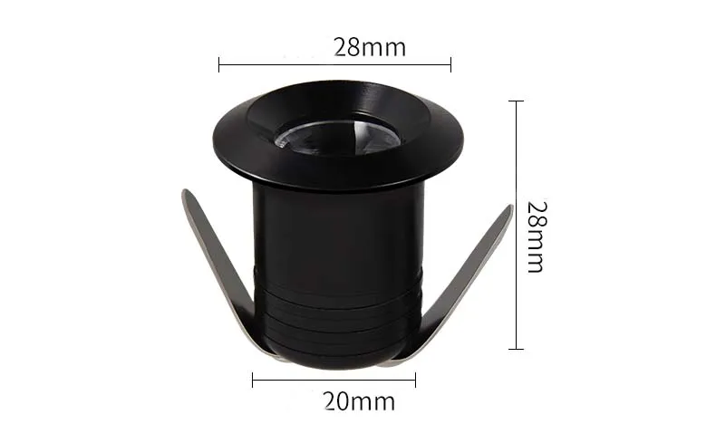 Серебристые/черные/белые приглушаемые миниатюрные светодиодные светильники 3 Вт