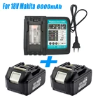 Для замены Makita 18V комплект литий-ионный батарей 6000 мАч Совместимость аккумуляторная Мощность инструмент BL1850 BL1840 BL1830 BL1820 BL1815B BL1845