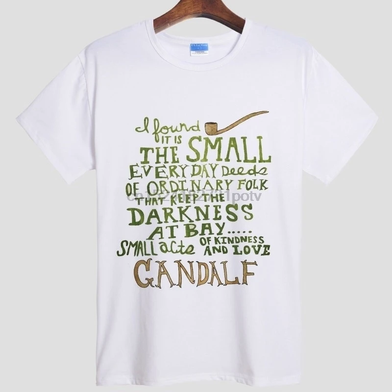 Властелин колец Gandalf Diy Мужская футболка с коротким рукавом Хлопок круглый