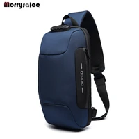 the new mens chest pack chest pack usb security men korean version casual mens shoulder bag waterproof oxford cloth bag chest