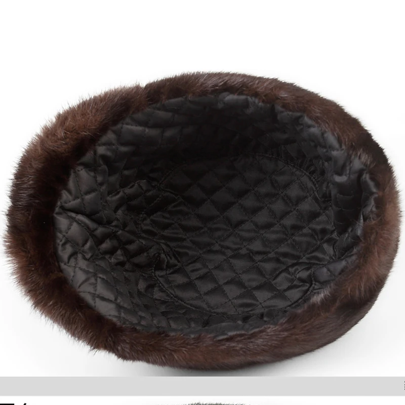 Мужская шапка из меха норки Белая теплая для осени и зимы 2019|Мужские шапка-бомбер|