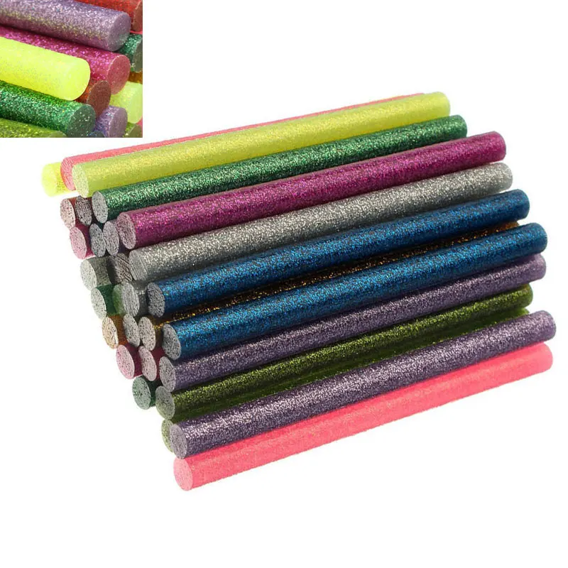 

7x100mm Colored Hot Melt Glue Sticks Adhesive Assorted Glitter Glue Stick Professional For Electric Glue Gun Craft