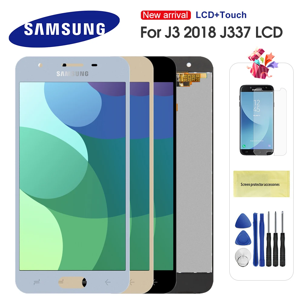 ЖК-дисплей 5,0 ''для Samsung Galaxy J3 2018 J337 J337P J337T, сменный сенсорный экран с цифровым преобразователем в сборе