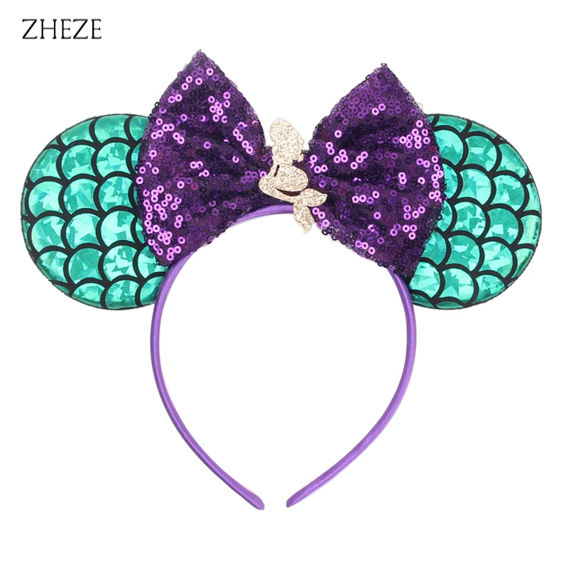 Повязка на голову маленькая русалочка аксессуар для волос сделай сам с блестками