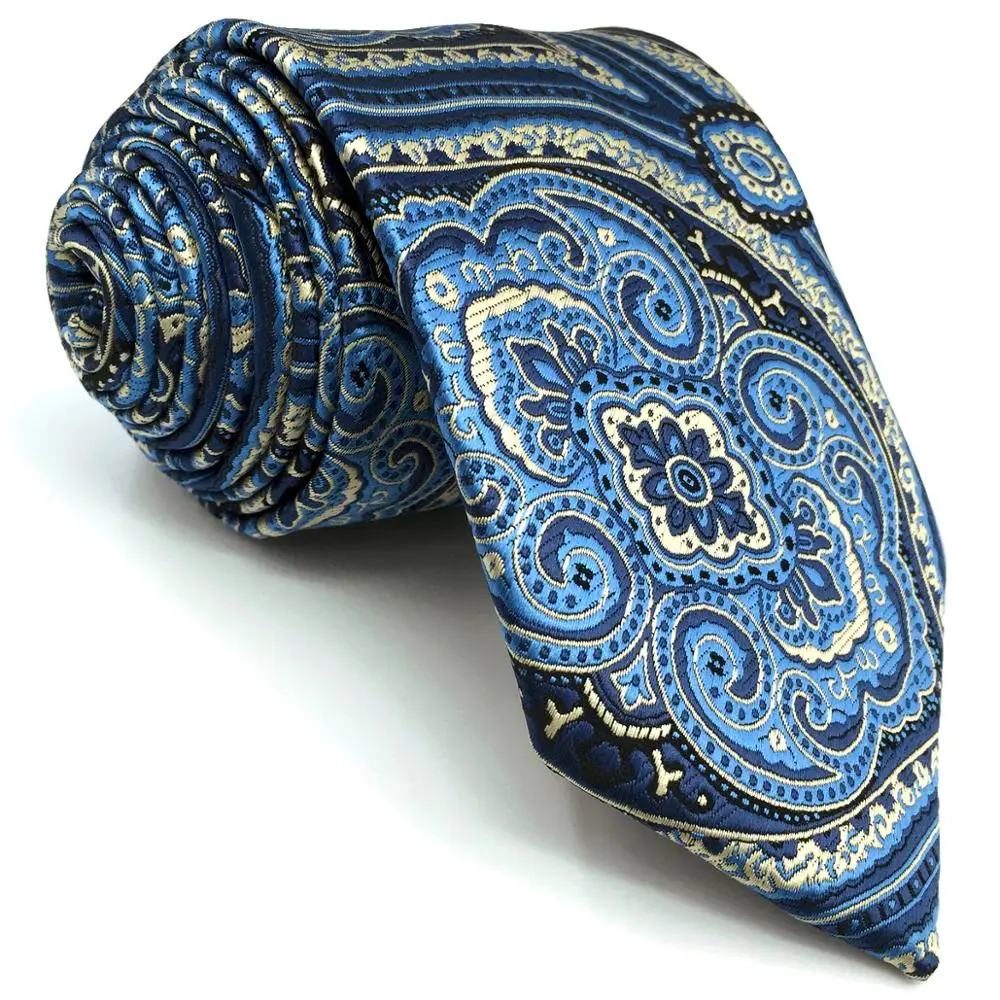 Мужской набор галстуков Классический Синий Геометрический Шелковый Бизнес