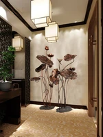 zq hotel lobby decoration lotus in autumn floor outdoor model room hall iron art sculpture