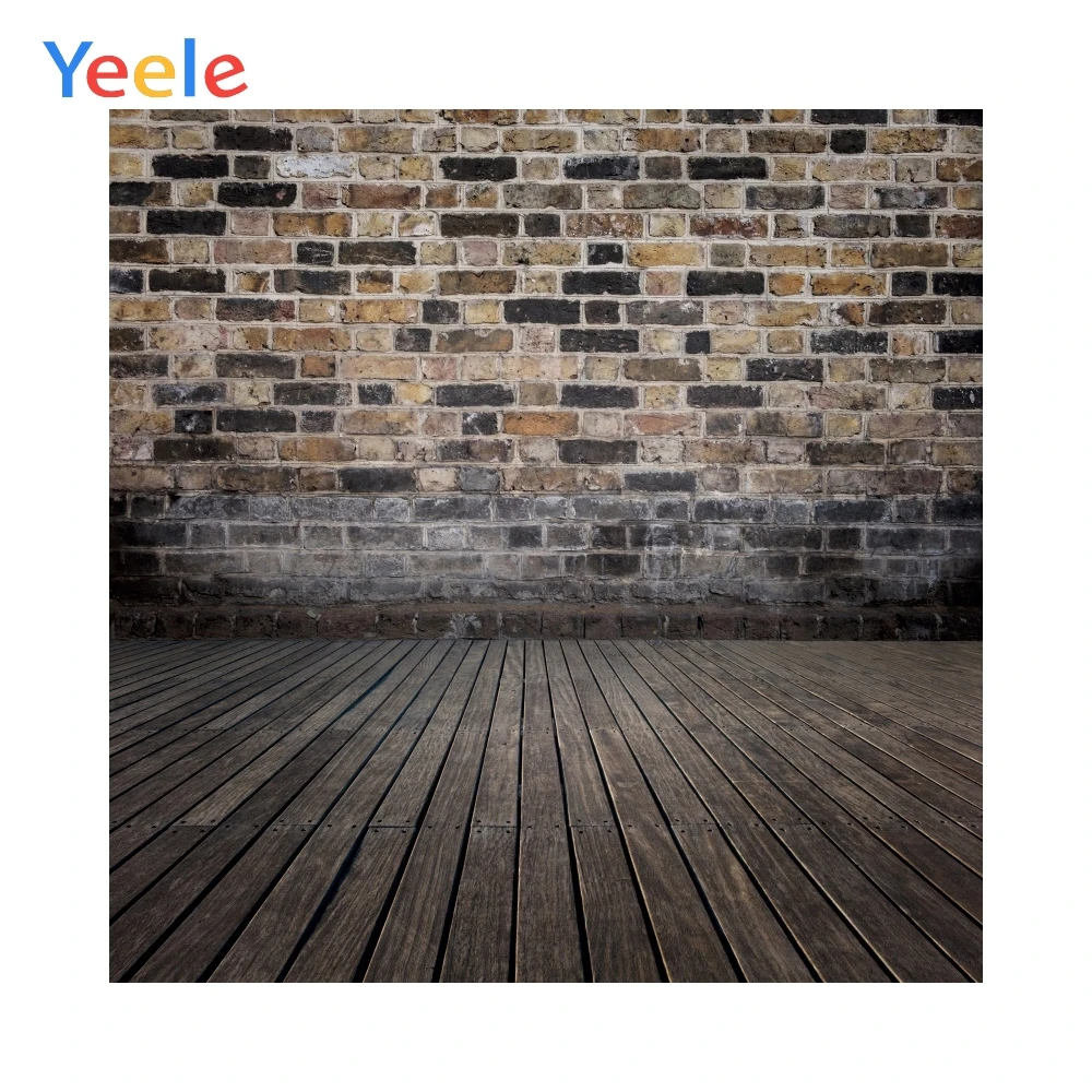 

Yeele Retro Old Brick Wall Wooden Floor Baby Child Portrait Photocall Newborn Photo Background Photo Backdrop for Photo Studio