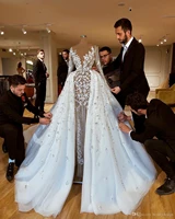 sparkly luxurious african hot wedding dresses with skirts lace beaded sheath bridal dresses long sleeves through wedding gowns