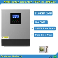 110v 3000w 24v hybrid solar inverter pwm 50a controller pure sine wave computer monitor pv 120 500vdc