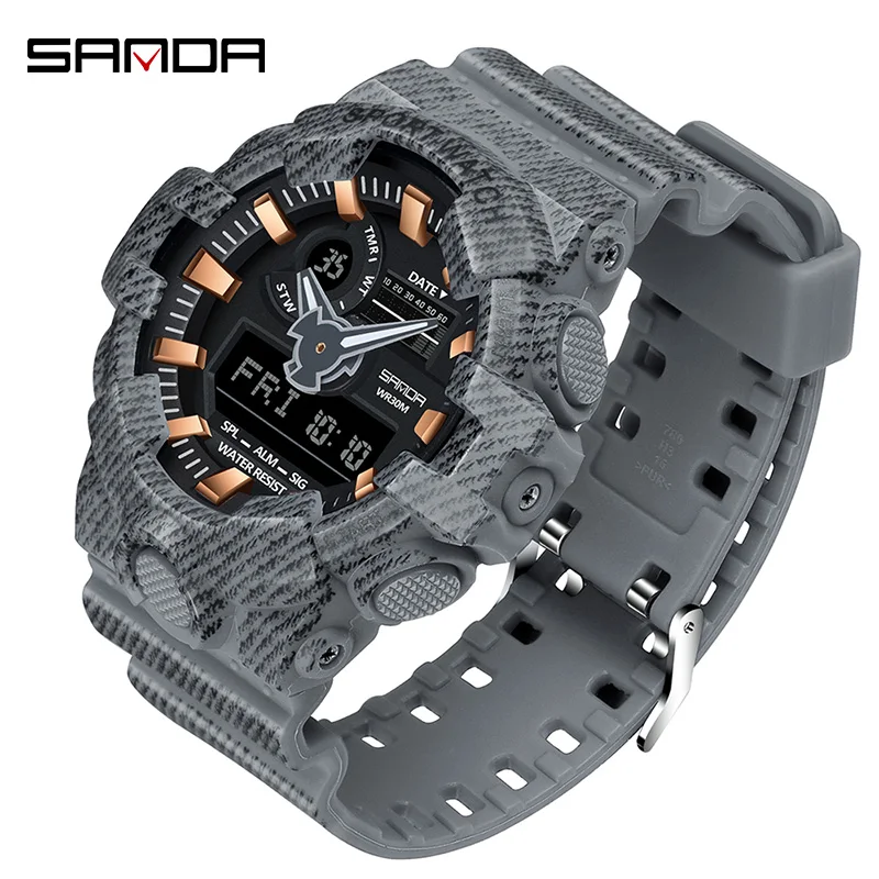 SANDA военные мужские часы лучший бренд Роскошные Кварцевые водонепроницаемые