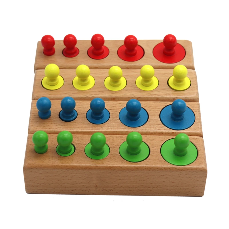 

Montessori Cylinder Socket Puzzles Toy Baby Development Practice And SensesPreschool Educational Wooden Toys For Children