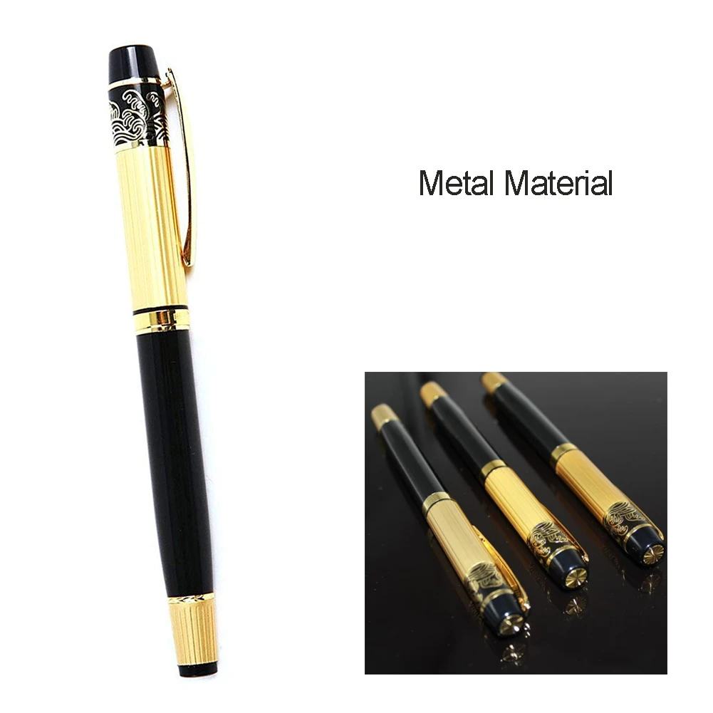 

Fountain Pen Medium Nib Point Awesome Appearance Black Gold Collection Signature Gift Pen