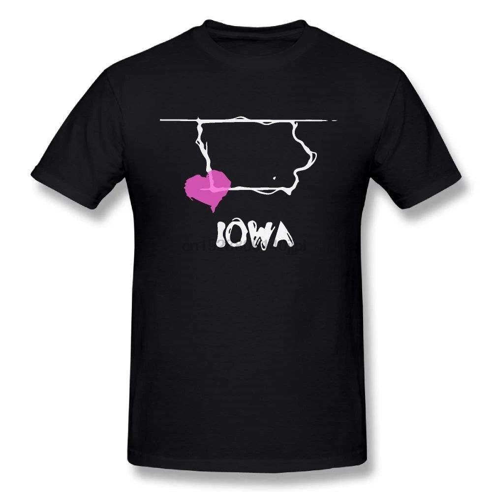 Мужская футболка с принтом Love Iowa State 100% хлопок повседневная короткий рукав