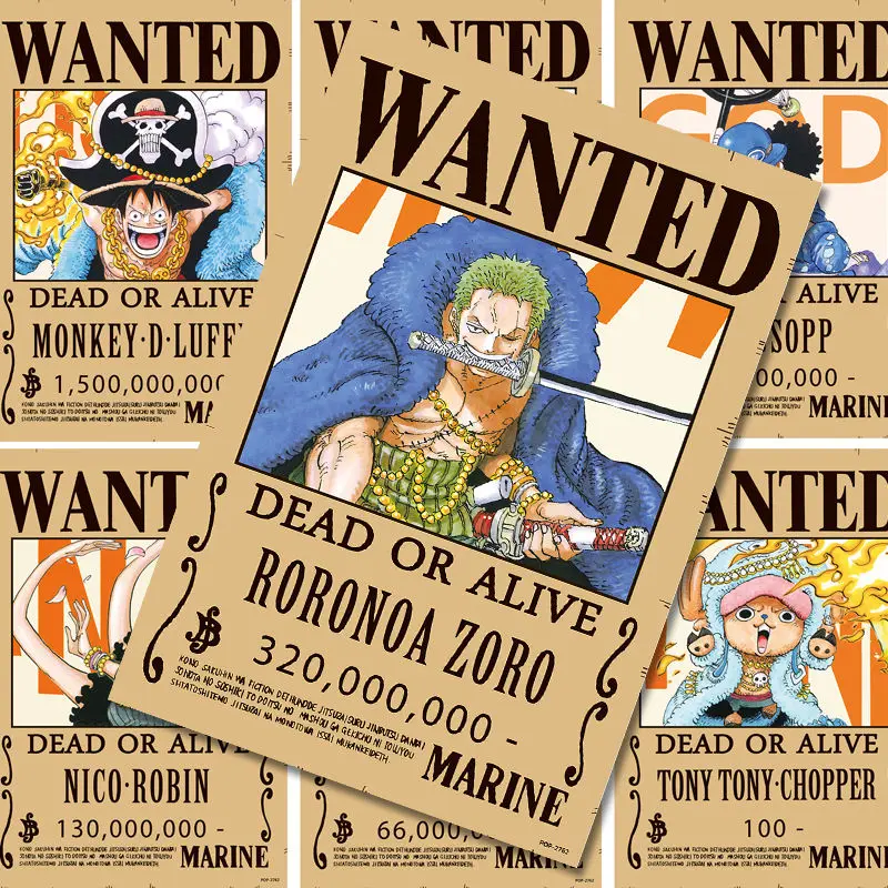 

8 Pcs/ Set Anime One Piece Posters Student Dormitory Wallpaper Cartoon Luffy Zoro Nami Kuma Mihawk God Usopp Wanted Sticker Toys