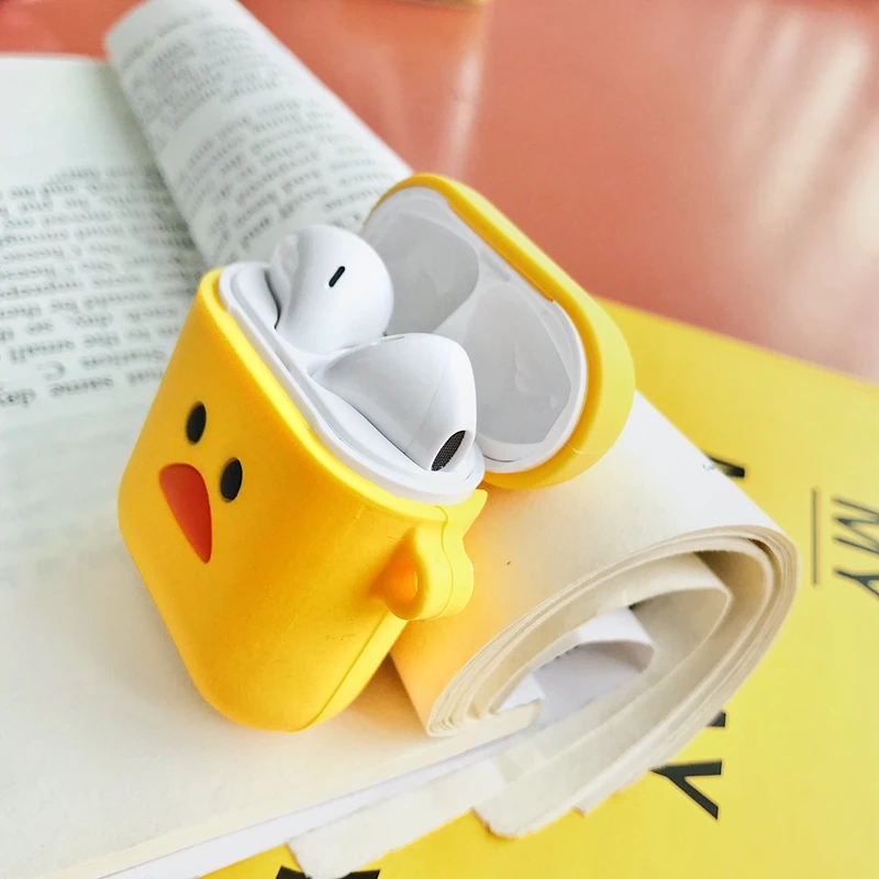Чехол для наушников AirPods с милым мультяшным рисунком Bluetooth беспроводная