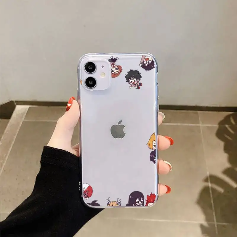

Anime My Hero Academia Phone Case Transparent for iPhone 11 12 mini pro XS MAX 8 7 6 6S Plus X 5S SE 2020 XR