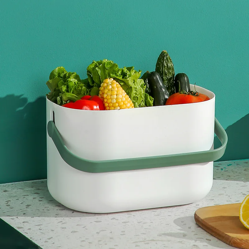 

Портативная пластиковая корзина для фруктов для студенческого общежития, ажурная сливная корзина для ванной, корзина для ванной, бытовая к...