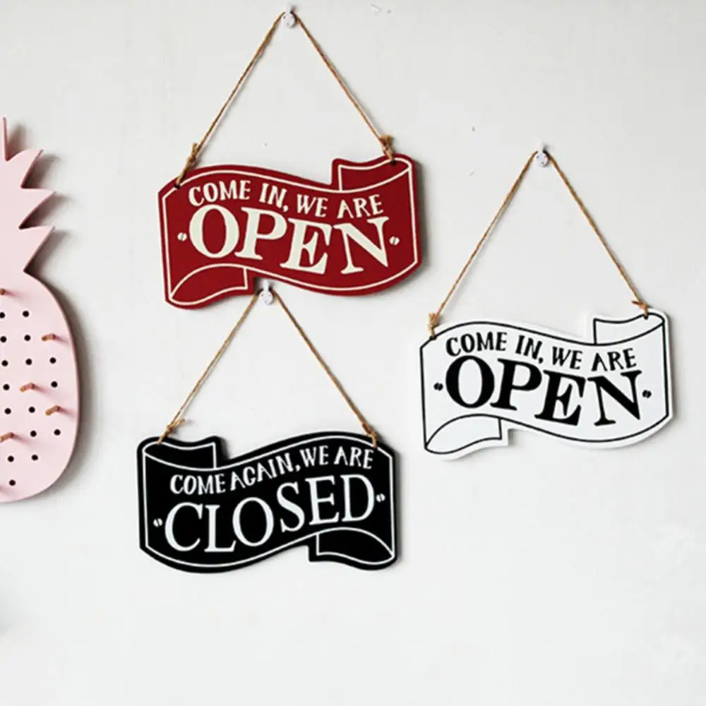 Double-sides Wall Modern Art Creative Store Decoration Door Indoor Hanging Sign Open/Closed | Дом и сад