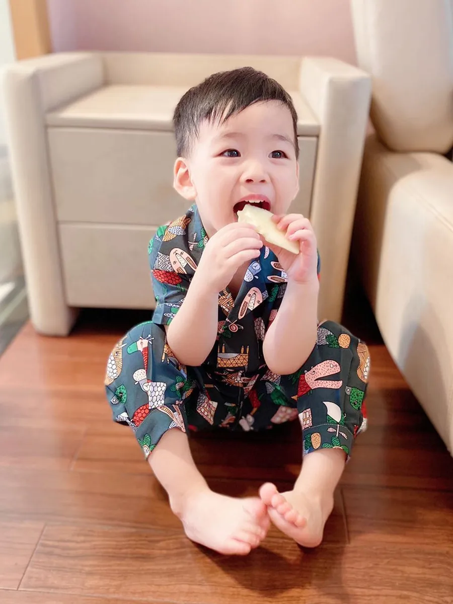 

Summer Children Pajama Girls Sets Boys Sets Pijama Cartoon Pattern in Green Boys Sets Sleepwear Children's Clothing Z-011