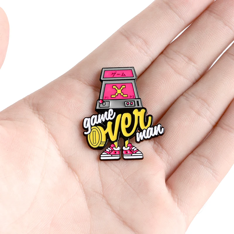 Уличная аркадная игровая машина эмалированная булавка Ретро Мультфильм игра над