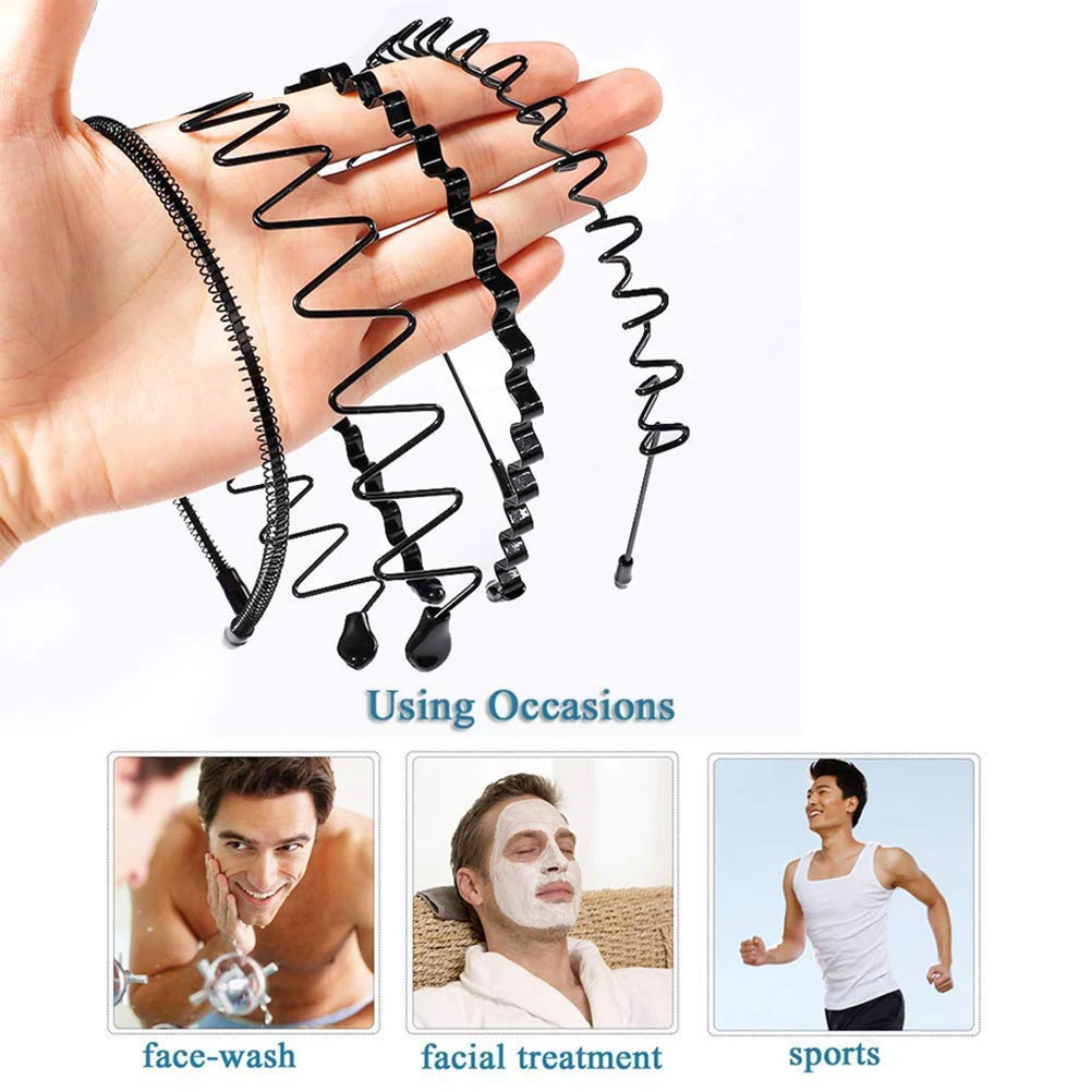 

Повязка на голову унисекс, с волнистыми черными волосами, 6 шт.