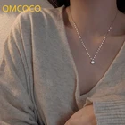 QMCOCO 925 серебрянный простой NecklaceTrendy дизайн циркон Подвески Ожерелья для женщин Свадебная вечеринка ювелирные изделия аксессуары