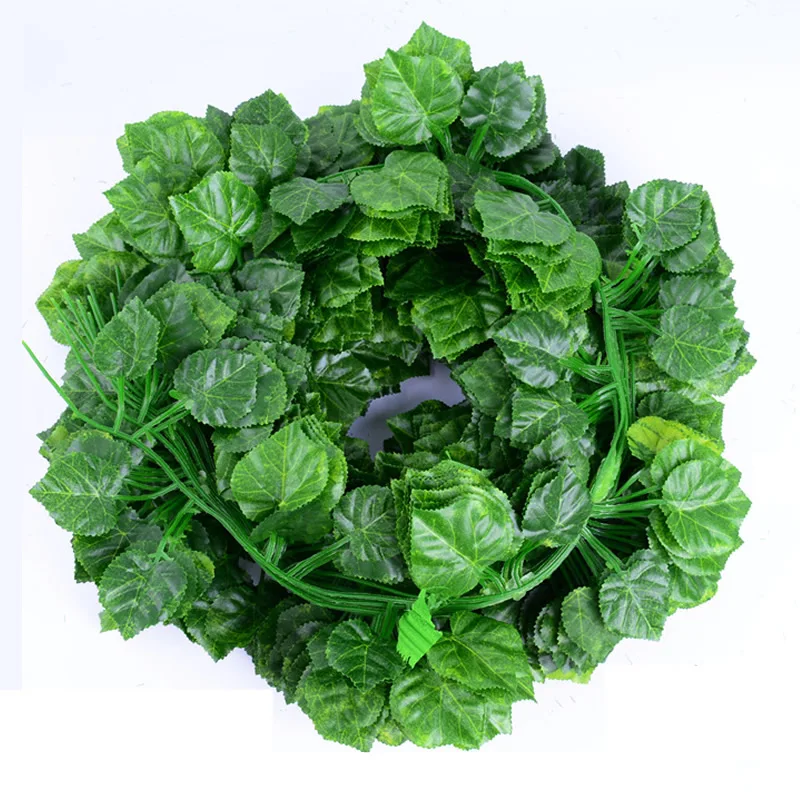 Искусственное растение гирлянда лоза виноград Зеленый лист плющ венок сделай