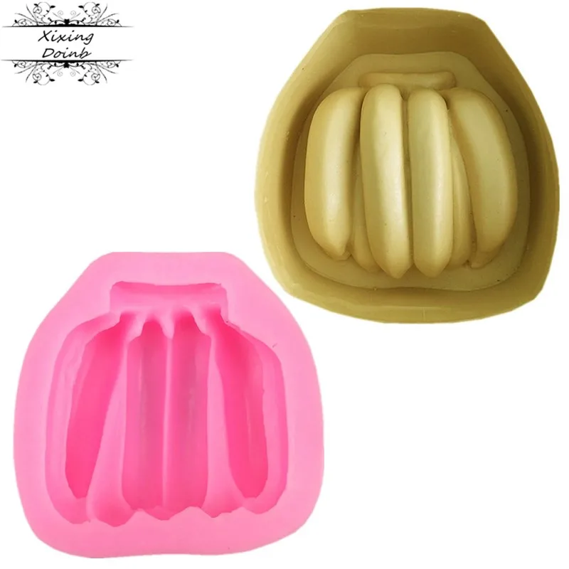 

Силиконовая форма для банана, фруктов, помадки, 3D форма для мыла, форма для банана, шоколада, декоративные формы для торта