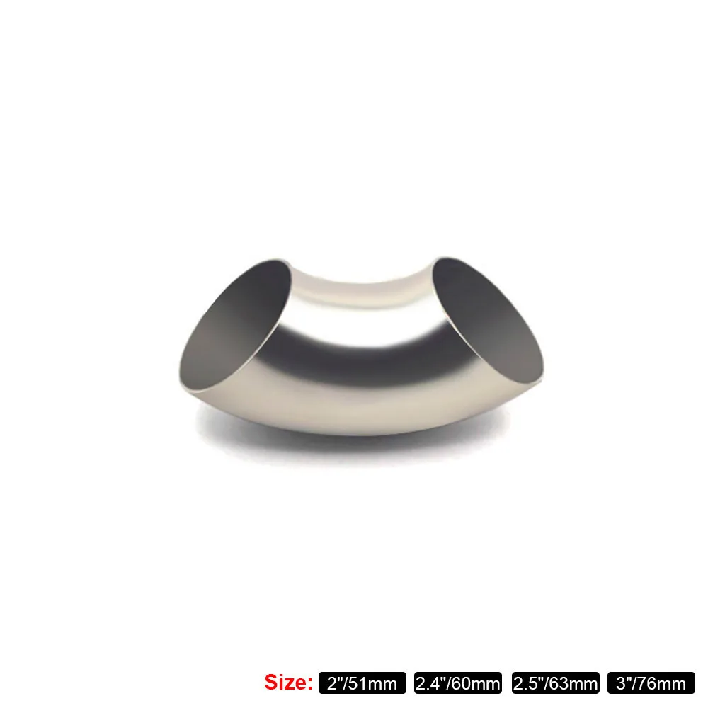 

51mm 57mm 63mm 76mm OD Sanitary Butt Weld 90 Degree Elbow Bend Pipe 304 stainless steel car exhaust pipe muffler welded pipe