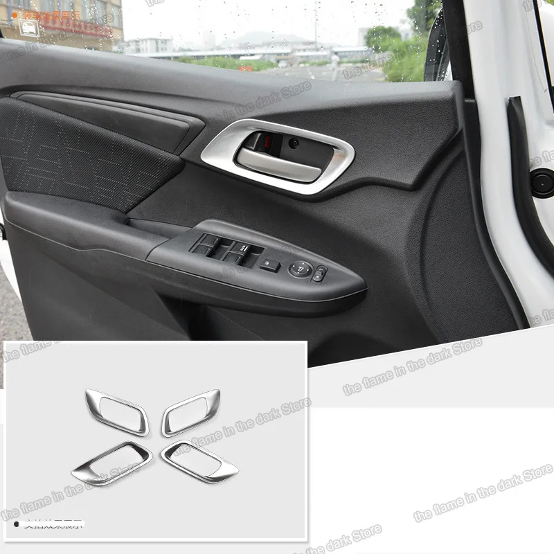 lsrtw2017 carbon fiber abs car door inside handle frame trims for honda fit 2014 2015 2016 2017 2018 2019 3 jazz sport auto | Автомобили и