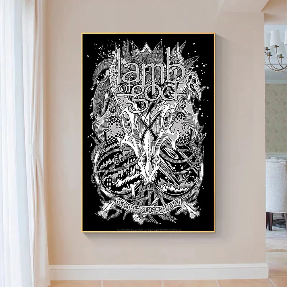 

SP130 Silk Cloth Wall Poster Lamb of god Rock Band Music Art Home Decoration Gift