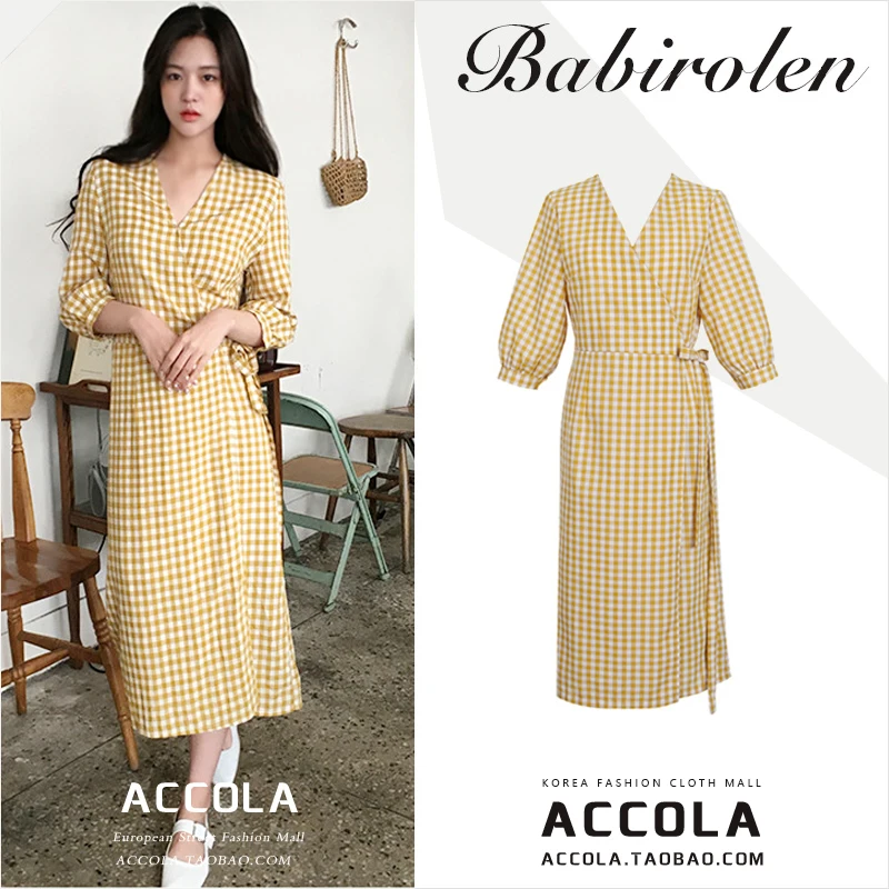 Новинка лета 2021 художественное желтое клетчатое ТРАПЕЦИЕВИДНОЕ ПЛАТЬЕ макси в