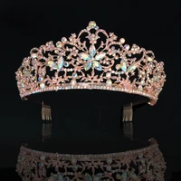 kmvexo 2019 new fashion luxury crystal ab bridal crowns tiara rose gold diadem tiaras for women bride wedding hair accessories