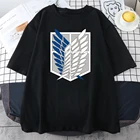 Женская футболка с логотипом аниме атака на Титанов, повседневные футболки в Корейском стиле, летняя классная футболка, модные новые футболки для женщин, 2021
