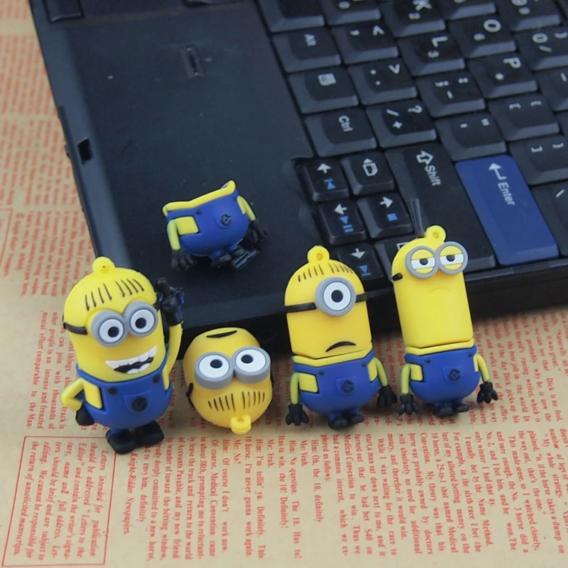 Флеш накопитель USB 2 0 в виде маленького желтого человека 64 ГБ 32 128 Мб|USB