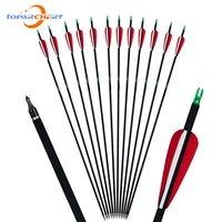 12pcs 31 5 inch carbon arrows archery arrow spine 500 with replaceable arrowhead for recurvecompound bow outdoor shooting hunti