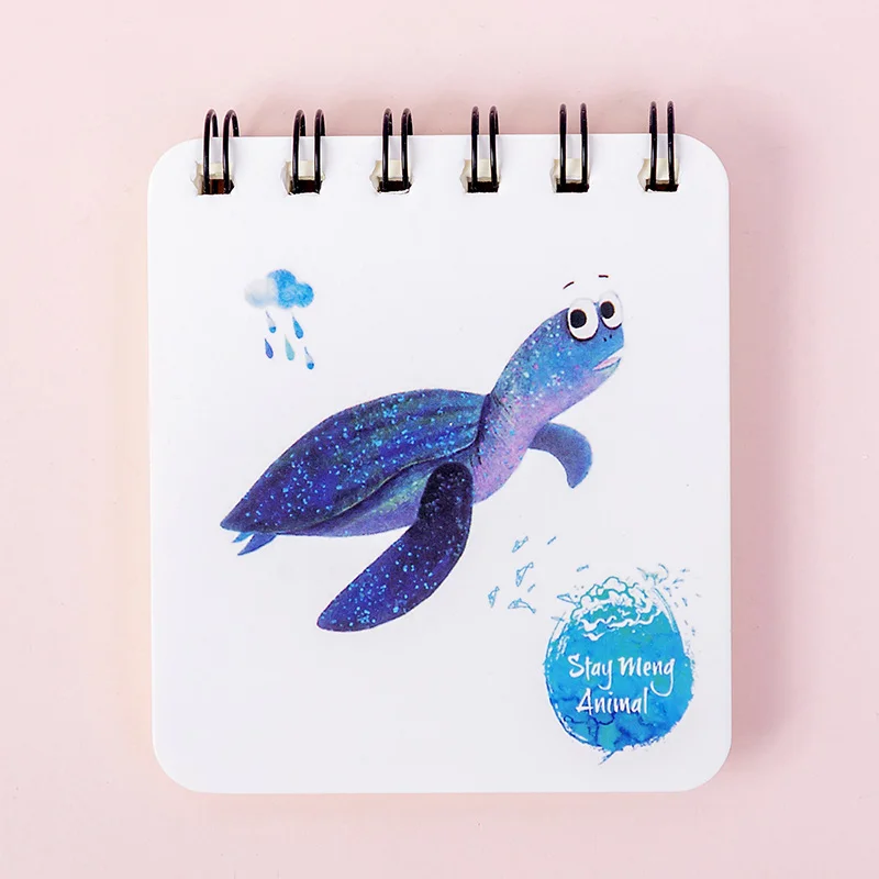 Новинка 2021 мультяшный портативный мини-блокнот на катушке Жесткий Чехол блокнот