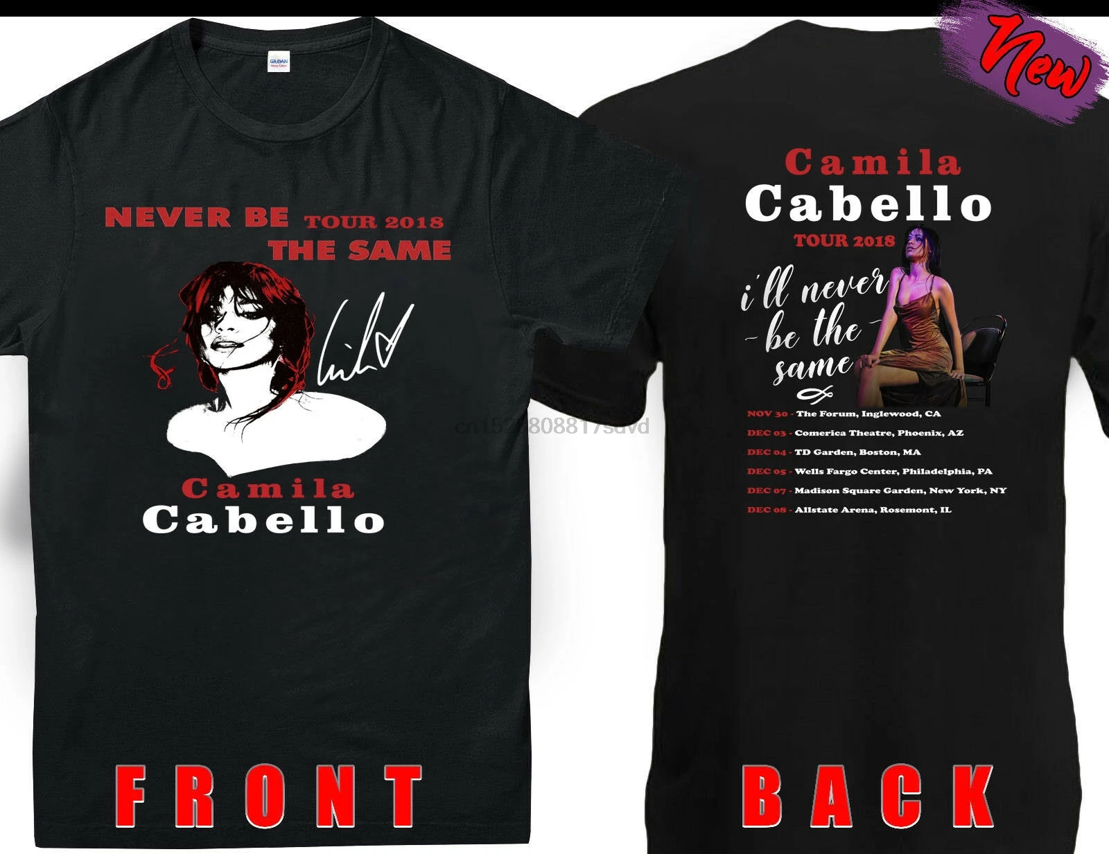 Новая популярная футболка Camila Cabello Never Be The Same Tour 2018 Merch унисекс с 2 боками 2019 |