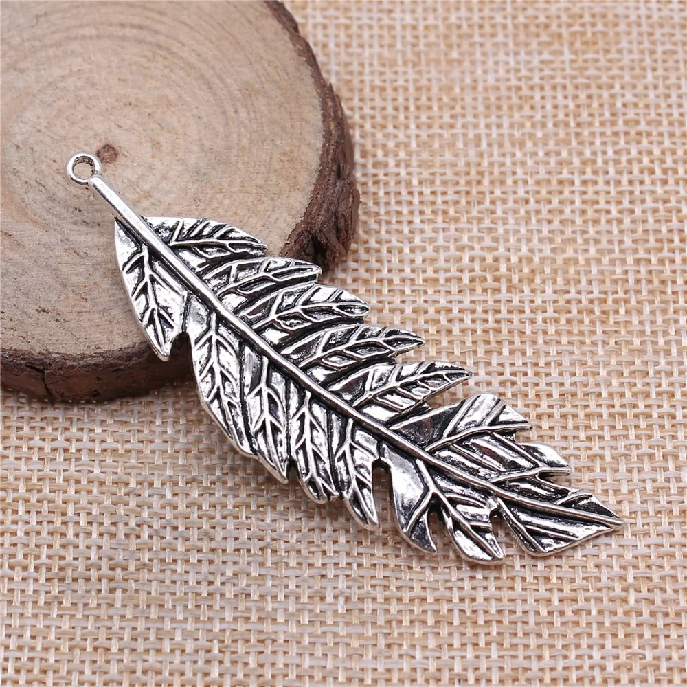 

2Pcs 71x22mm Large Leaves Charms DIY Handmade Craft For Jewelry Making
