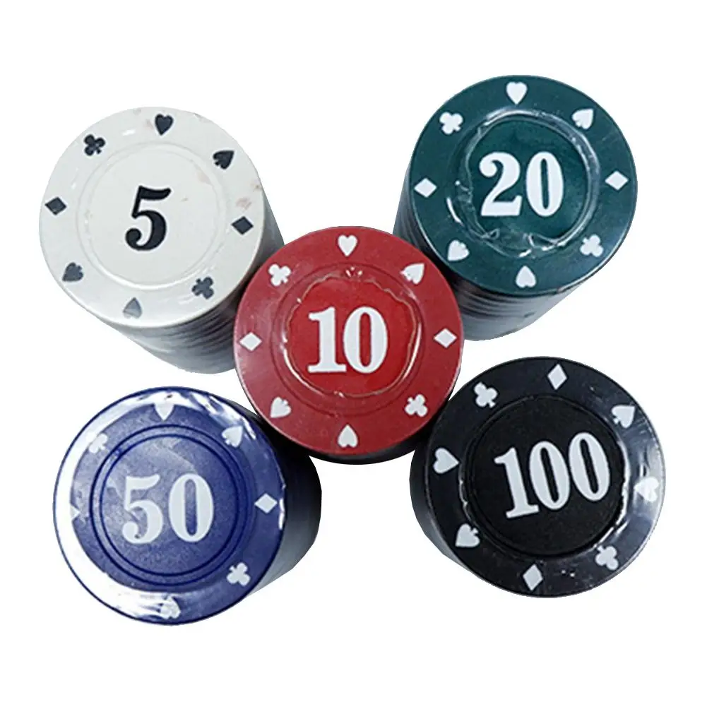 100Pcs Texas Poker Chip Counting Bingo Chips Sets Casino Entertainment Accessories For Cards Board Game | Спорт и развлечения