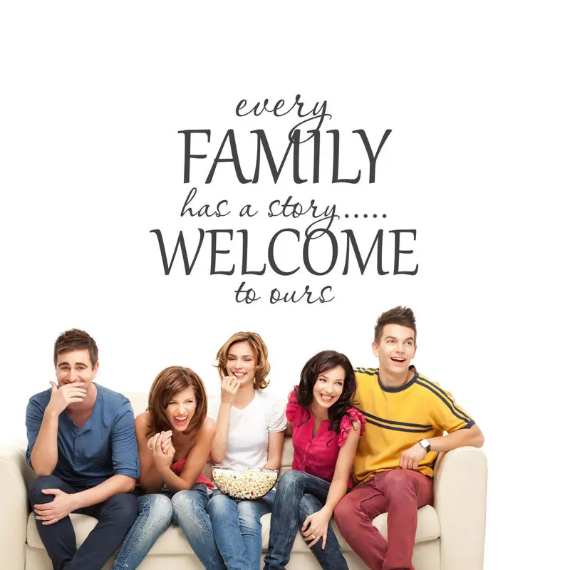 

Every Family Has A Story Quote Wall Sticker Vinyl Home Decor Living Room Bedroom Family Decals Removable Murals Wallpaper 4151