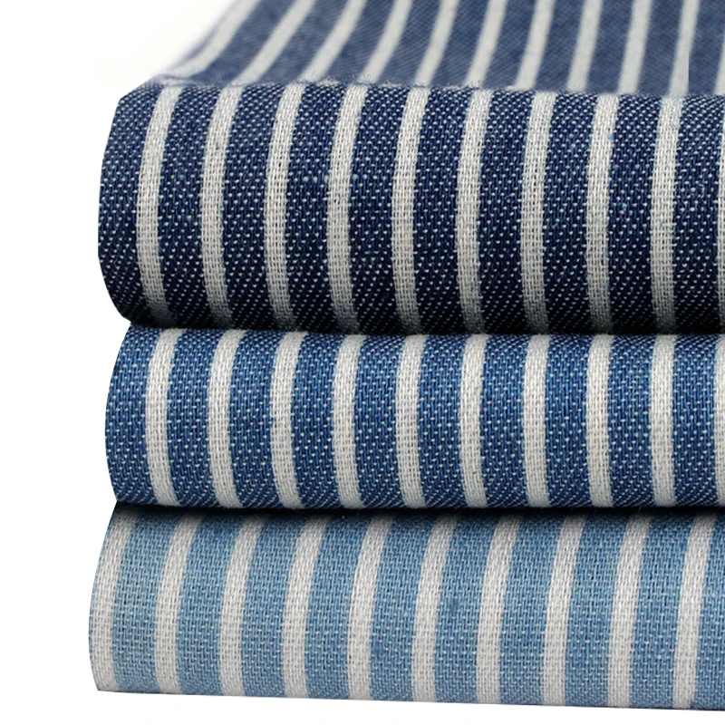 

Denim Fabric Per Meter Thin Soft Washed Shirt Clothing Diy Fabric Stripes Printed Jeans Fabrics Sewing Dress Brocade 90*150cm/pc