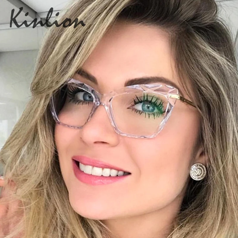 

Kinlion Retro Clear Eye Glasses Frames for Women Vintage Cat Eye Metal Glasses Frame Men Ladies Luxury Optical Eyewear Frames