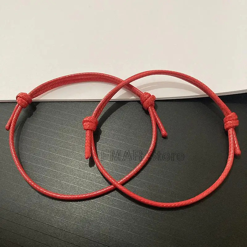 

2 pcs/lot New Lucky Anklet for Women and Men Handmade Adjustable Rope Chain Jewelry Fashion Couple Bracelet Paired Bracelets