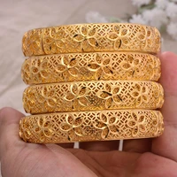4pcslot new fashion gold color wedding bangles for women bride can open bracelets ethiopianfranceafricandubai jewelry gifts