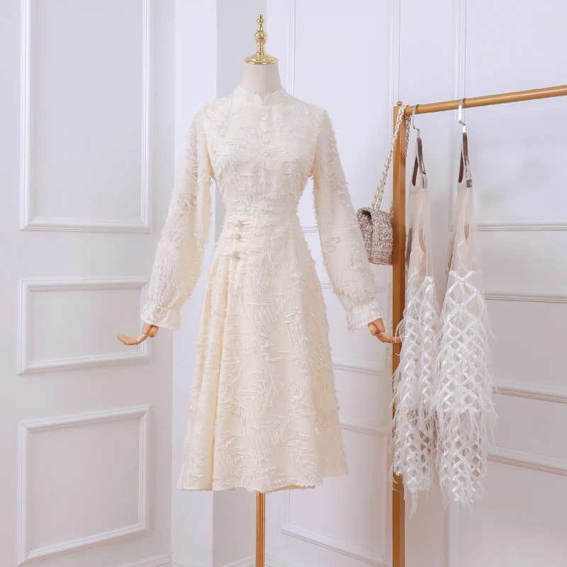 2020 Новое литературное элегантное ретро платье с бахромой|Женские платья| |