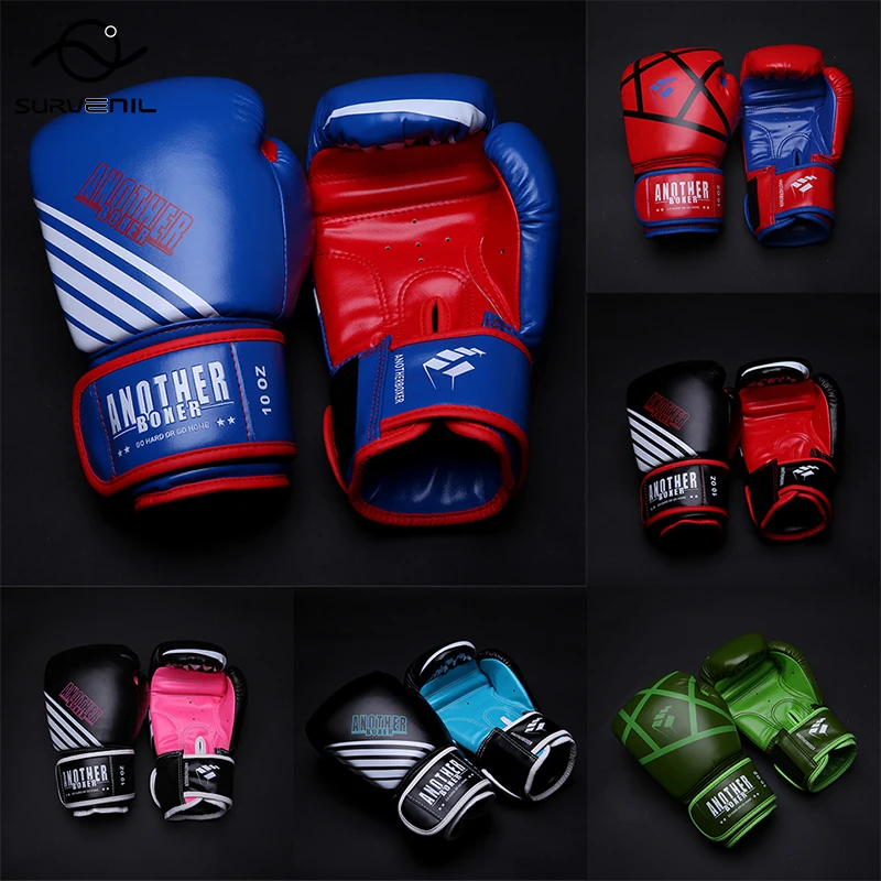 

Professional Kick Boxing Gloves PU Karate Muay Thai Guantes MMA Sanda Training De Boxeo Fight Grappling Glove 4 6 8 10 12 14 OZ