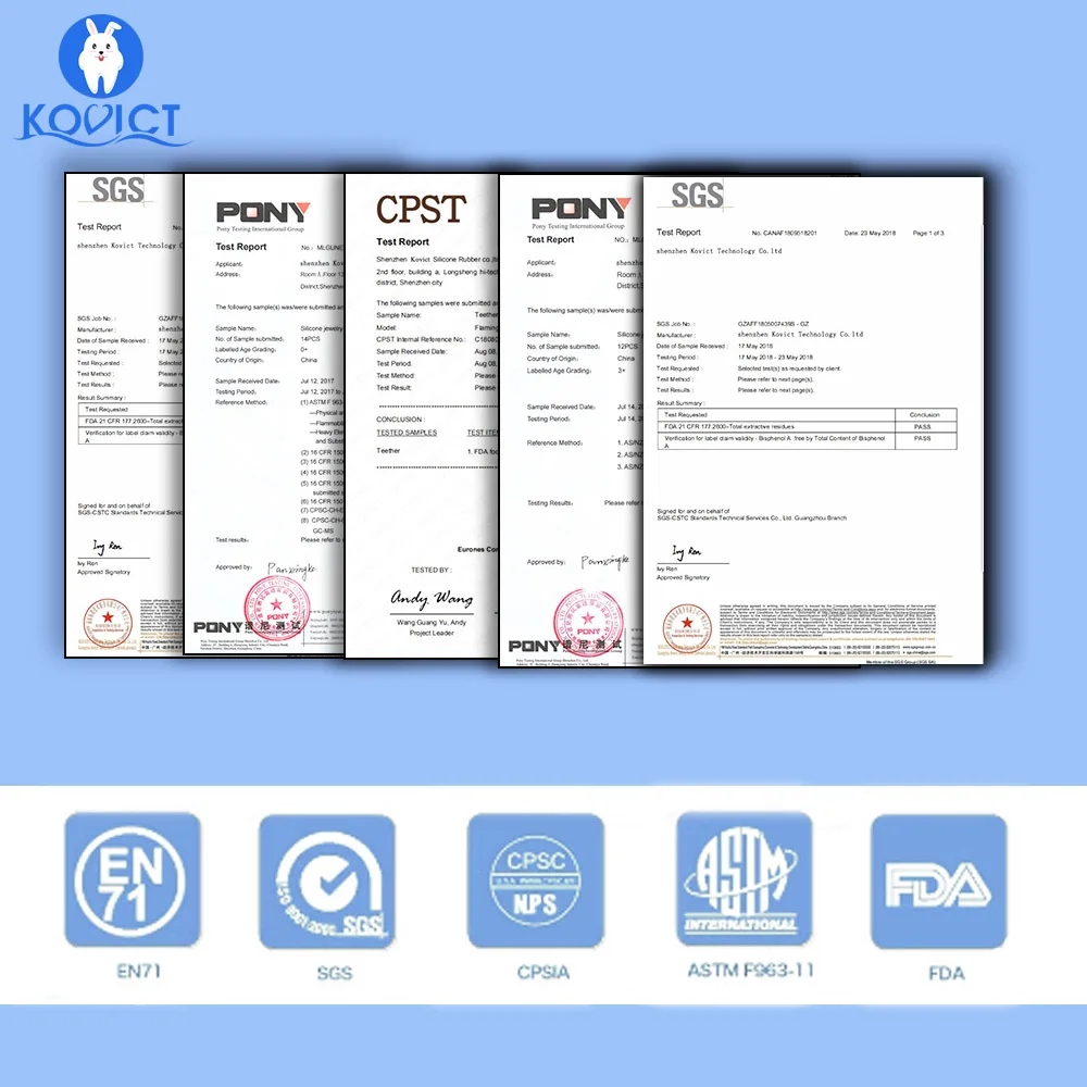 

Kovict 5/10pcs Cat Baby Teether Rodent BPA Food Free Silicone Teething Nursing Pacifier Clip Silicone Teether