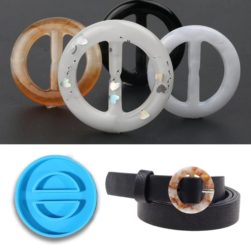

Belt Button Epoxy Resin Mold Napkin Buckle Silicone Mould DIY Crafts Casting Tools