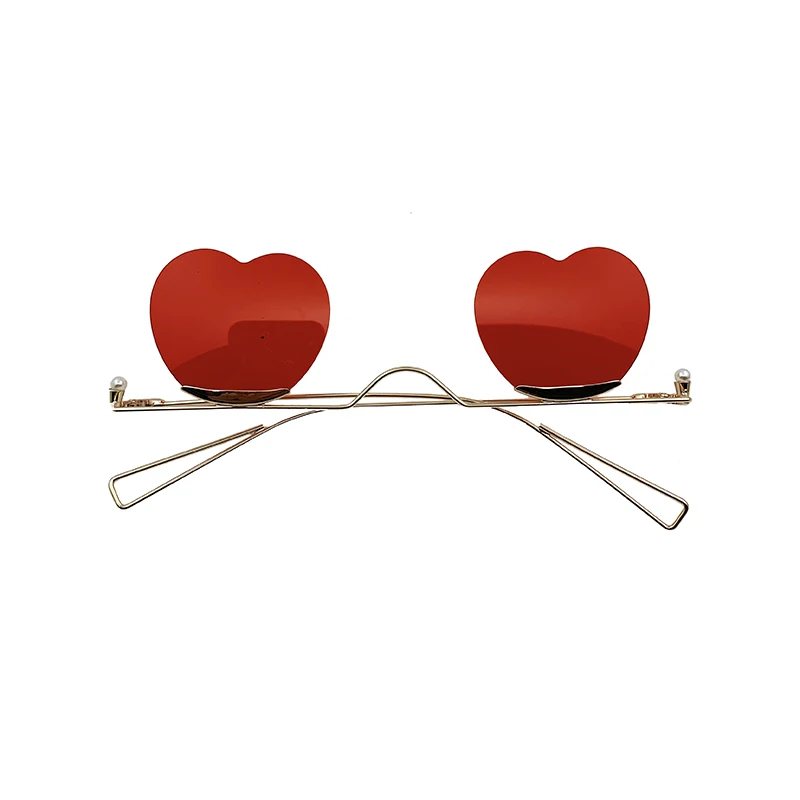 

Korean personalized peach heart shaped lenses Red Sunglasses female hip hop rapper glasses Harajuku Sunglasses